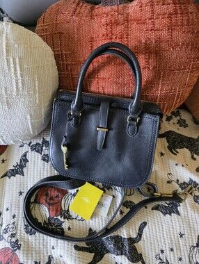 Fossil Ryder Mini Satchel Black Leather
